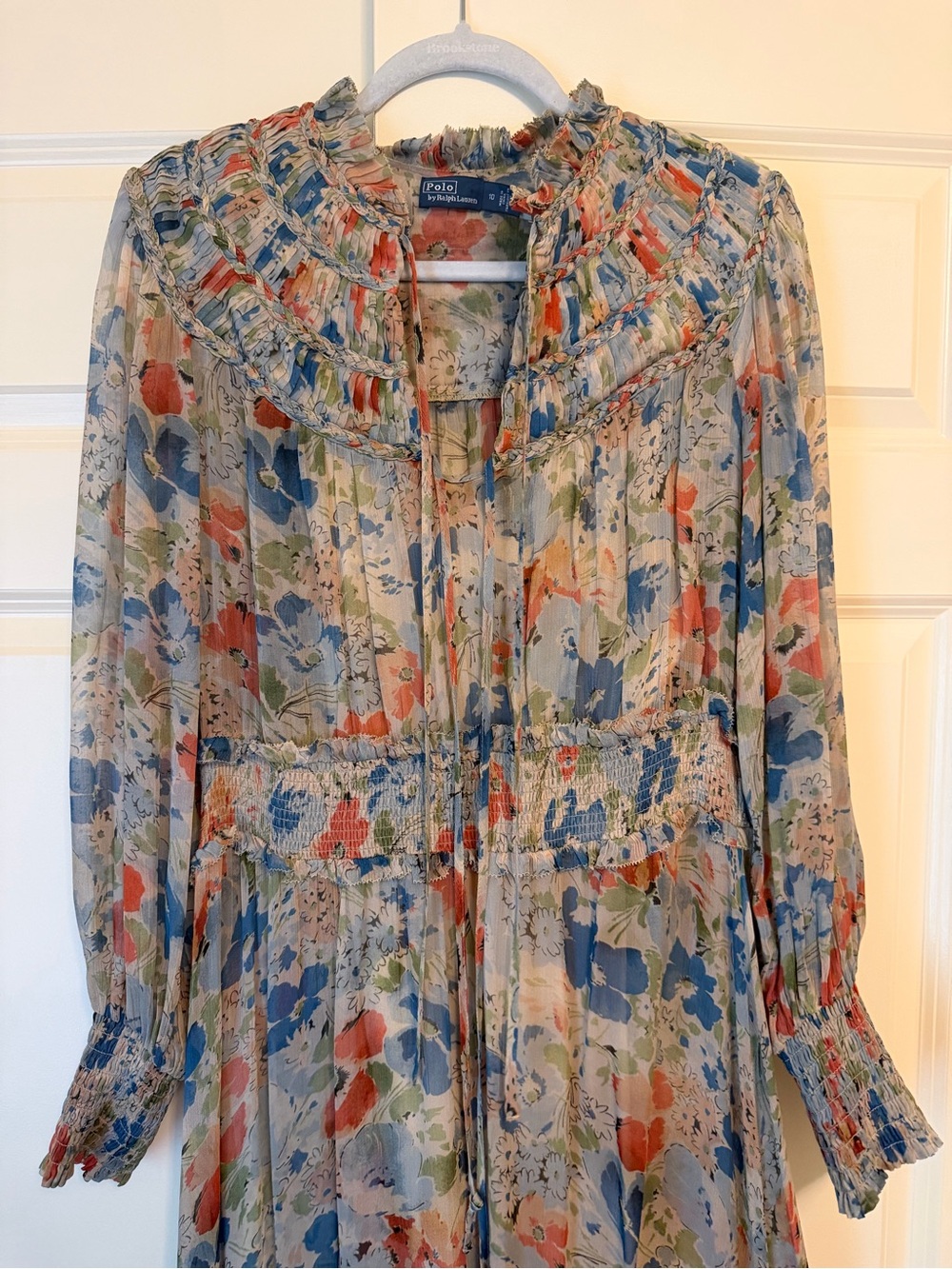 Polo by Ralph Lauren Blue & Coral Floral Maxi Dress - Picture 3 of 6